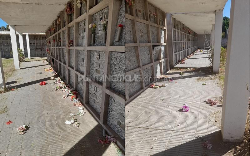 Ahora vandalizaron los nichos del COM en el cementerio municipal